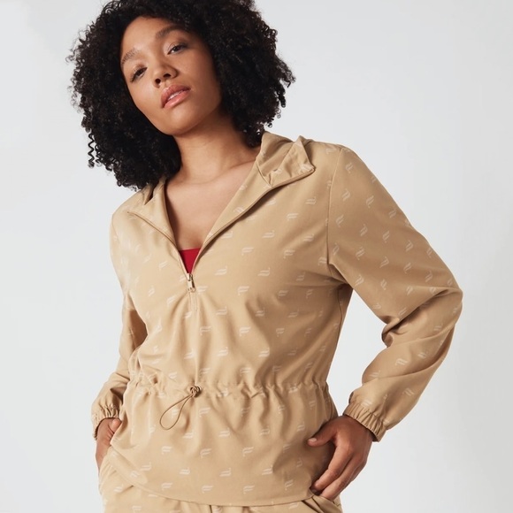 NWT Fabletics Rosa Woven Drawstring Logo Jacket - Picture 1 of 7
